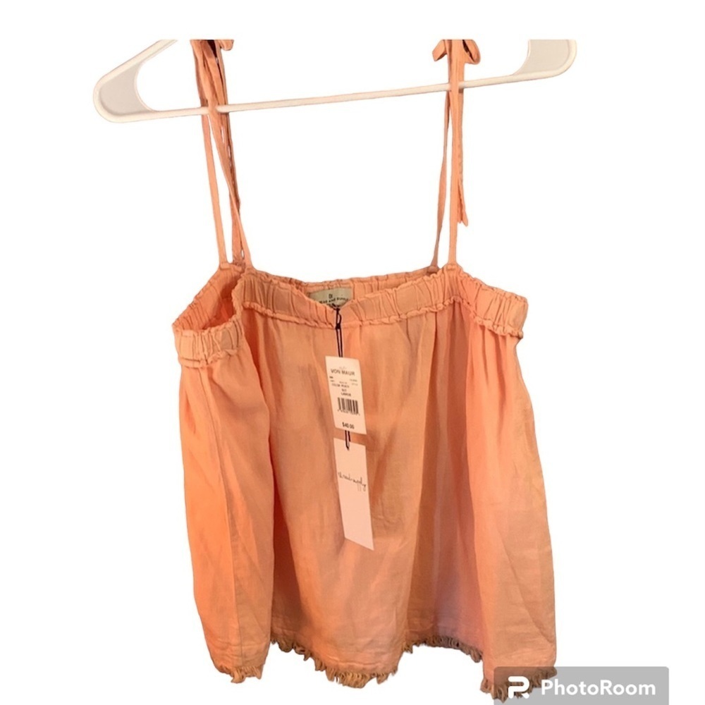 Thread & supply size large peach tie strap tank